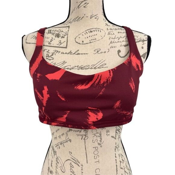Lululemon Free To Be Bra Burgundy Print Size 12 NWOT - Picture 1 of 11